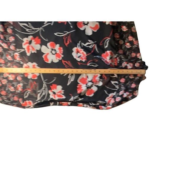 Calvin Klein Black Pink White short Sleeve Floral Top With Tank Lining - Picture 15 of 15